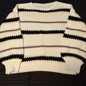 SHEIN Black and White Striped Women's Sweater